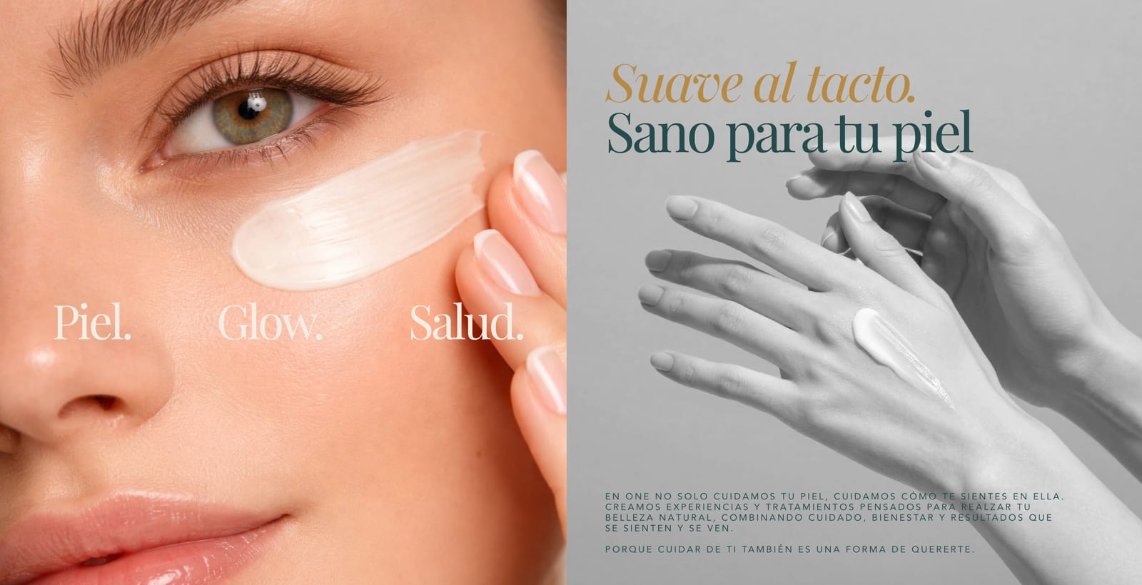 Piezas de campaña sobre textura y cuidado de la piel